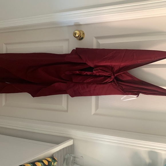 Sabo Skirt Satin Wrap Maxi Dress - red - Picture 1 of 6